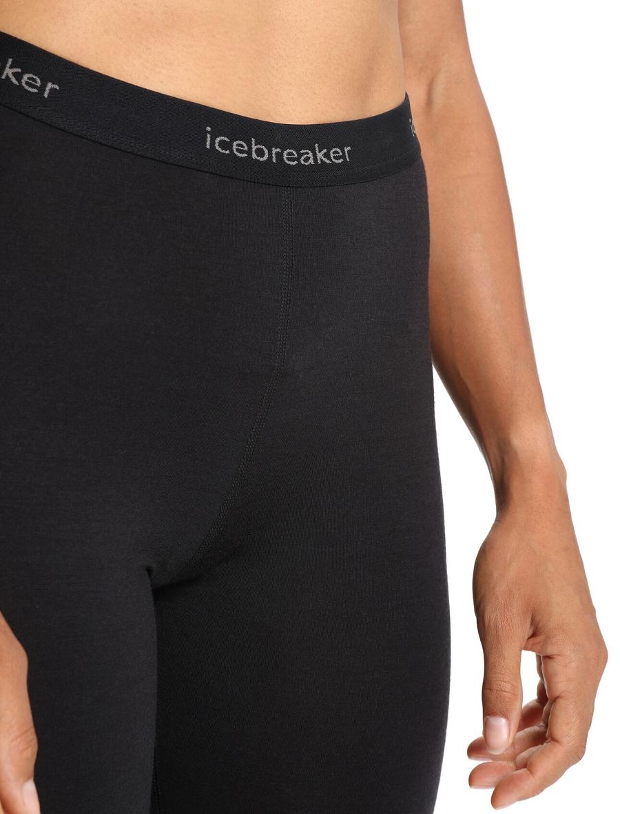 Base Layers Icebreaker BodyfitZone™ Merino 200 Zone Thermal Leggings Damskie Czarne | PL 1082MQZA